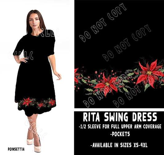 RITA SWING DRESS RUN-POINSETTIA - Like A Duchess