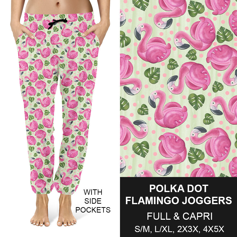 RTS - Polka Dot Flamingo Joggers - Like A Duchess