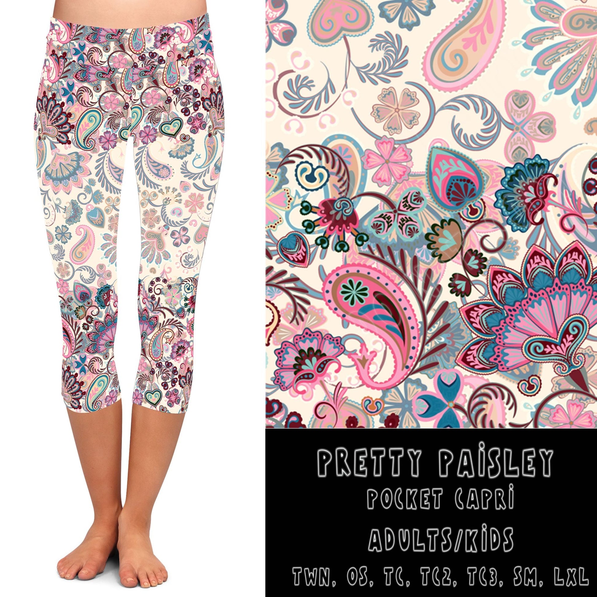 BATCH 67- PRETTY PAISLEY-LEGGINGS/CAPRI/JOGGER/JOGGER CAPRI - Like A Duchess
