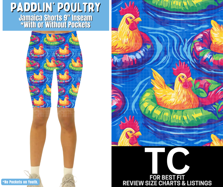 Paddlin' Poultry Jamaica Shorts w/ Pockets - Like A Duchess
