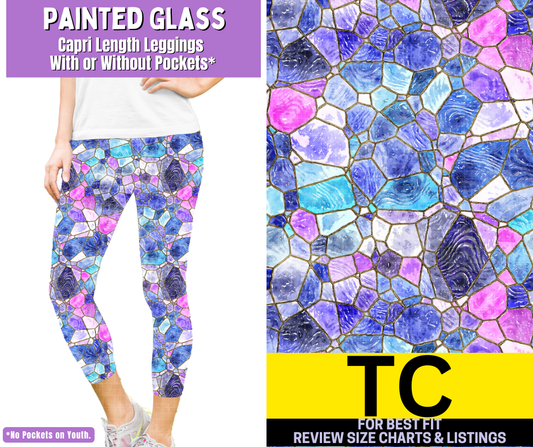 Painted Glass Capri Length Leggings w/ Pockets - Like A Duchess