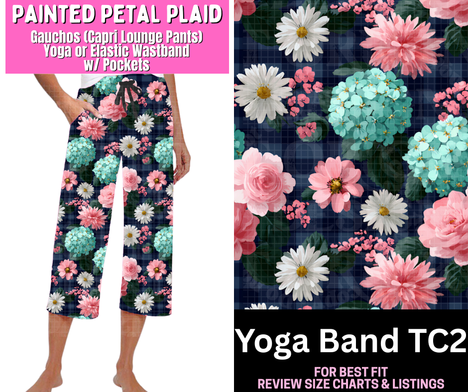 Painted Petal Plaid Capri Gauchos - Like A Duchess