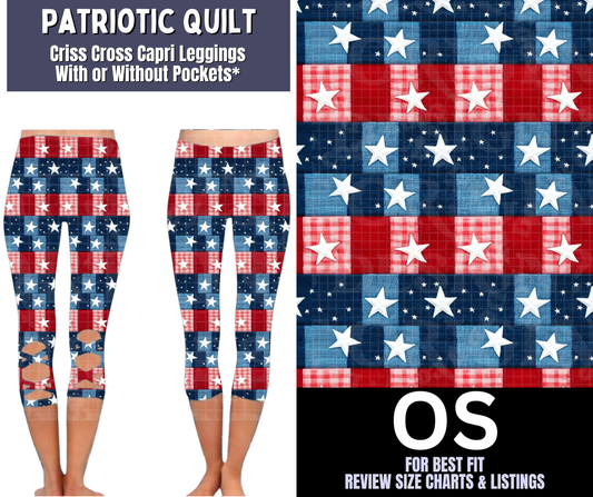 Patriotic Quilt Criss Cross Capri w/ Pockets - Like A Duchess