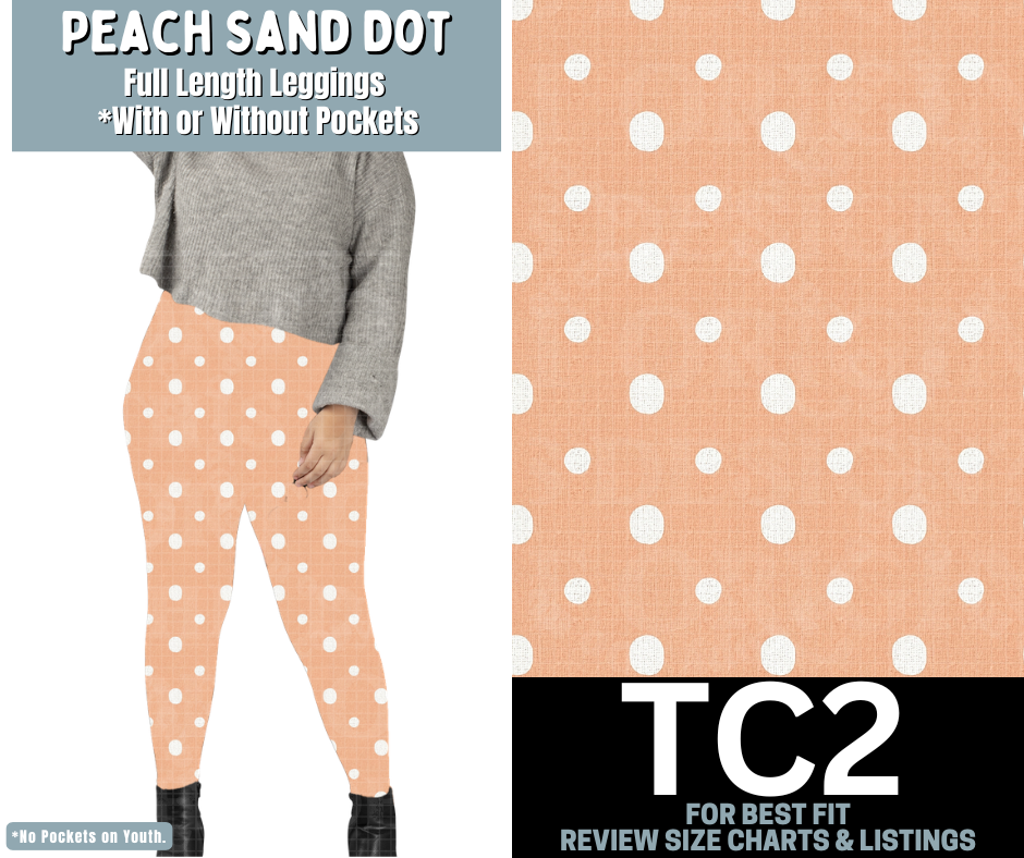 Peach Sand Dot Full Length Leggings w/ Pockets - Like A Duchess