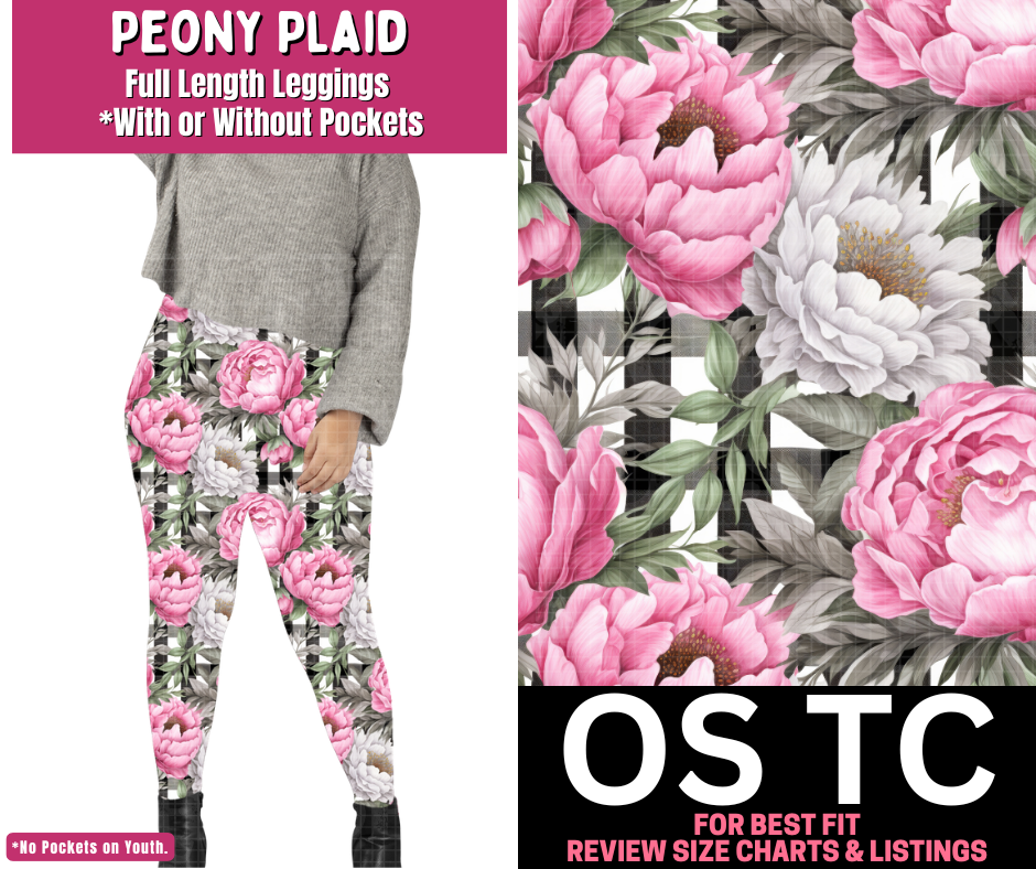 Peony Plaid Full Length Leggings w/ Pockets - Like A Duchess
