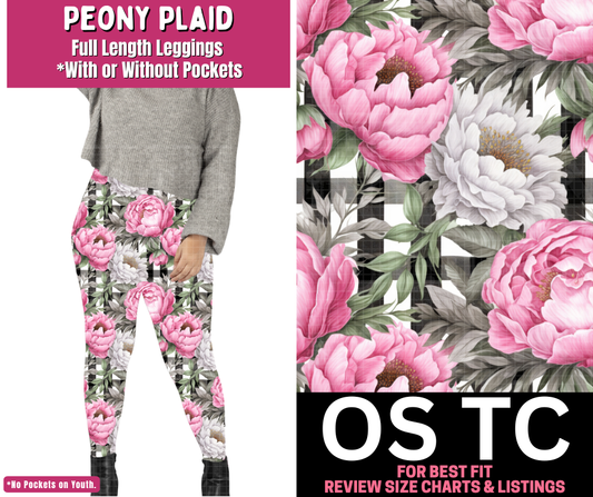 Peony Plaid Full Length Leggings w/ Pockets - Like A Duchess