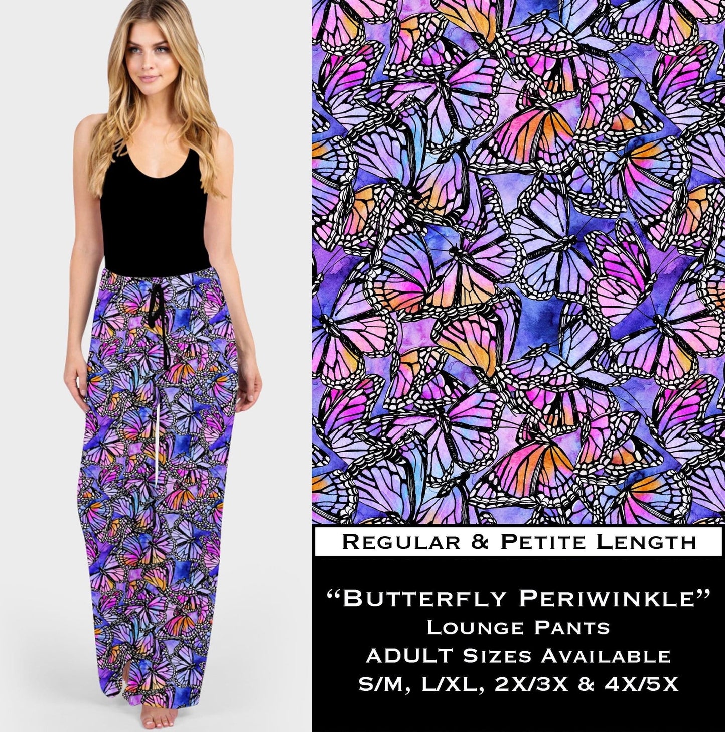 Butterfly Periwinkle Lounge Pants - Like A Duchess