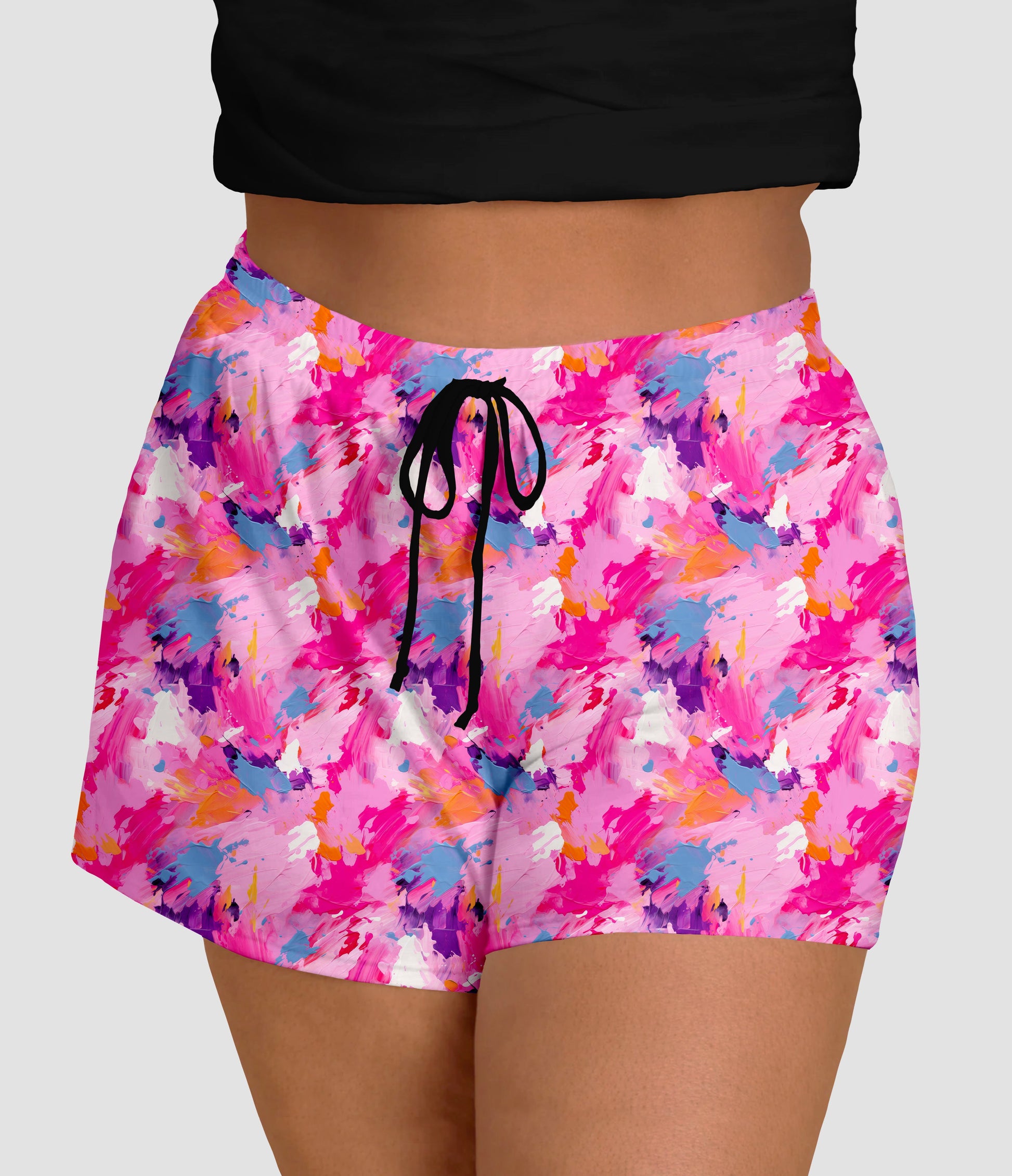 RTS - Pink Paint Splatter Jogger Shorts - Like A Duchess