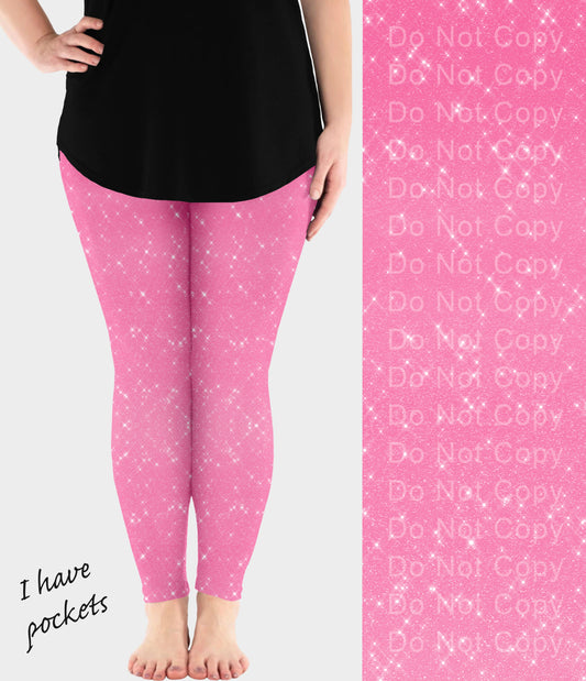 RTS - Pink Sparkle Leggings w/ Pockets - Like A Duchess