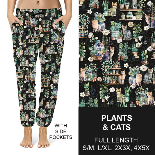 RTS - Plants and Cats Joggers - Like A Duchess