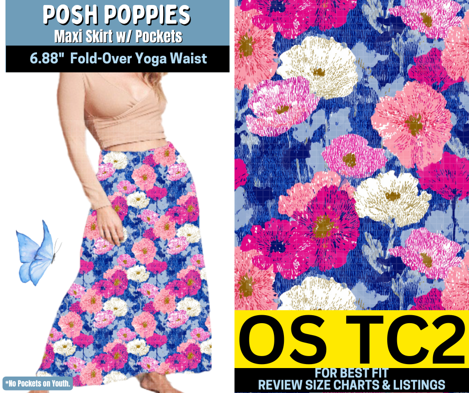Posh Poppies Maxi Skirt - Like A Duchess