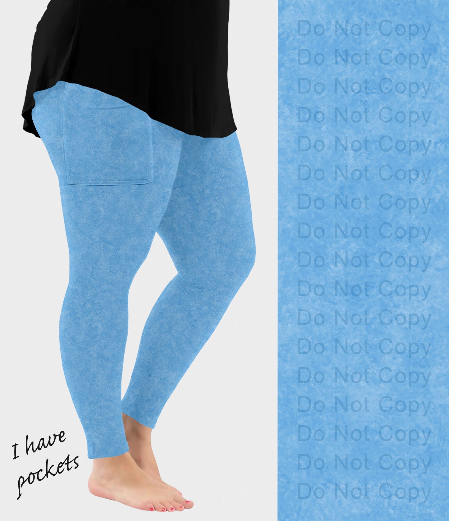 RTS - Pretty Blue Leggings with Pockets