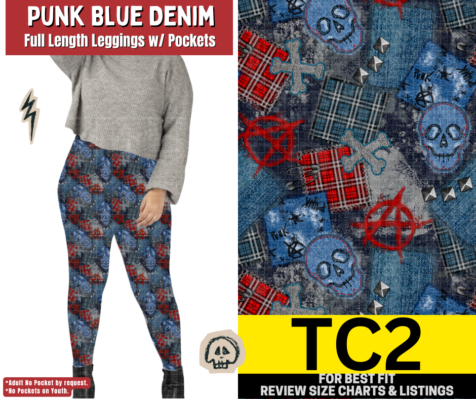 Punk Blue Denim Full Length Leggings w/ Pockets - Like A Duchess