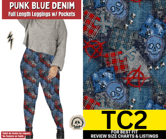Punk Blue Denim Full Length Leggings w/ Pockets - Like A Duchess