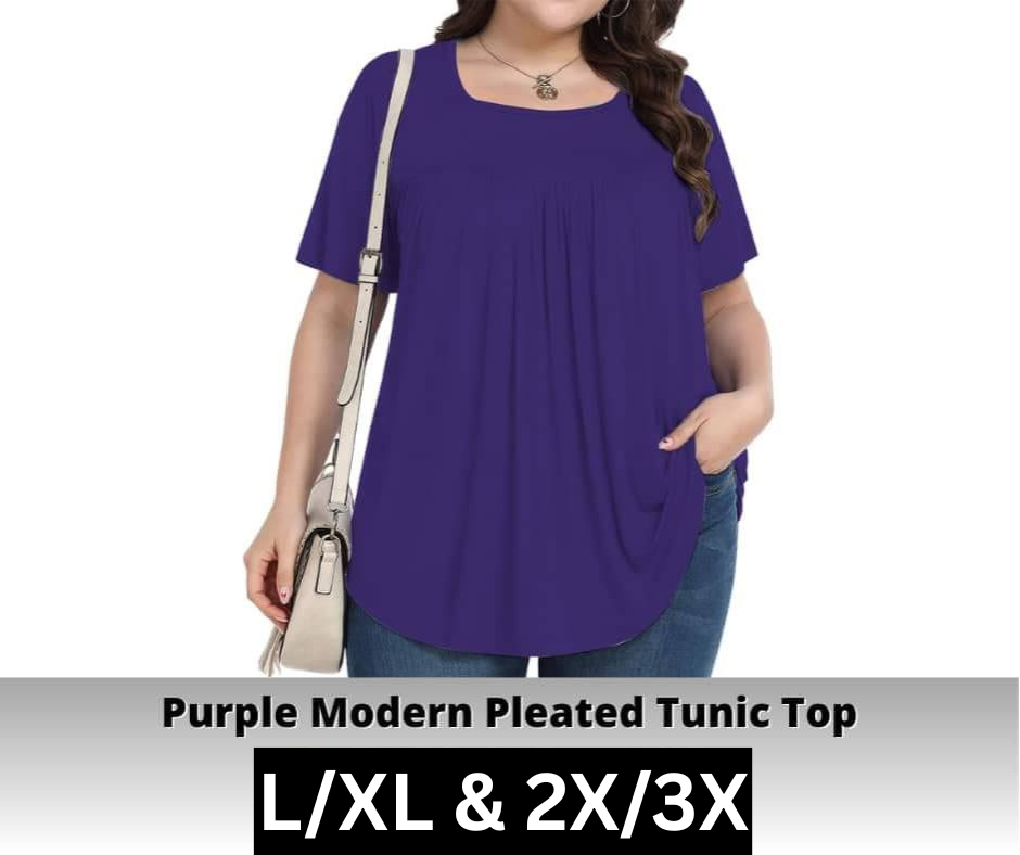 Purple Pleated Tunic Top - Like A Duchess