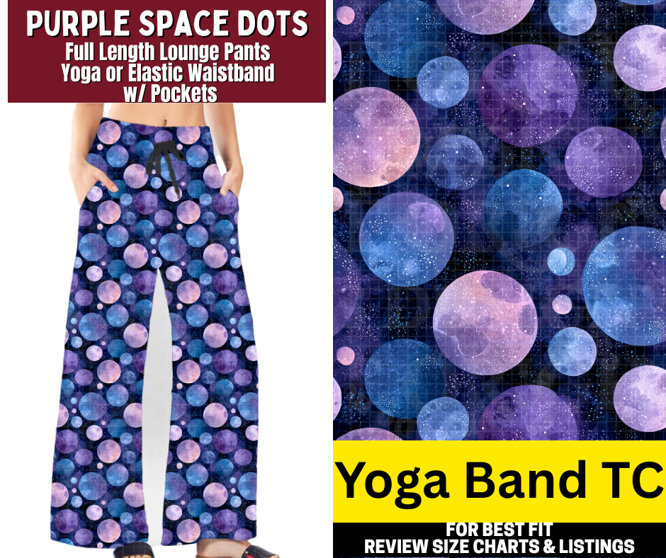 Purple Space Dots Full Length Lounge Pants - Like A Duchess