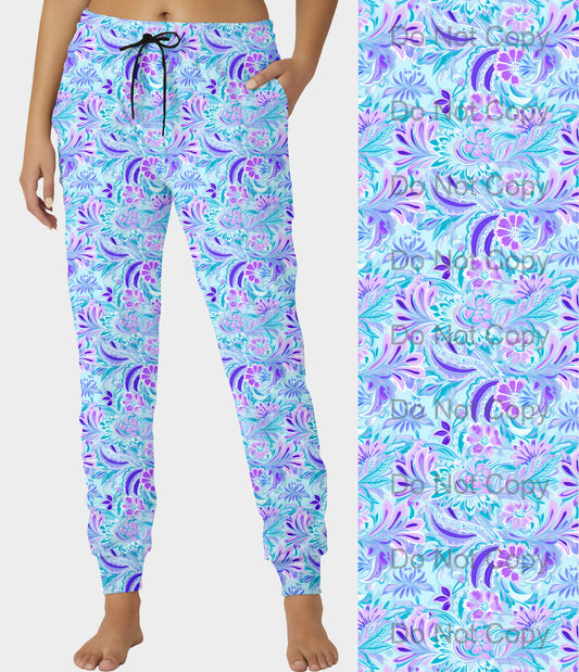 RTS - Purple Paisley Joggers - Like A Duchess
