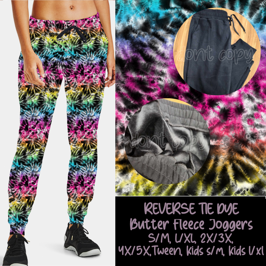 REVERSE TIE DYE - BUTTER FLEECE LINED UNISEX JOGGERS - Like A Duchess