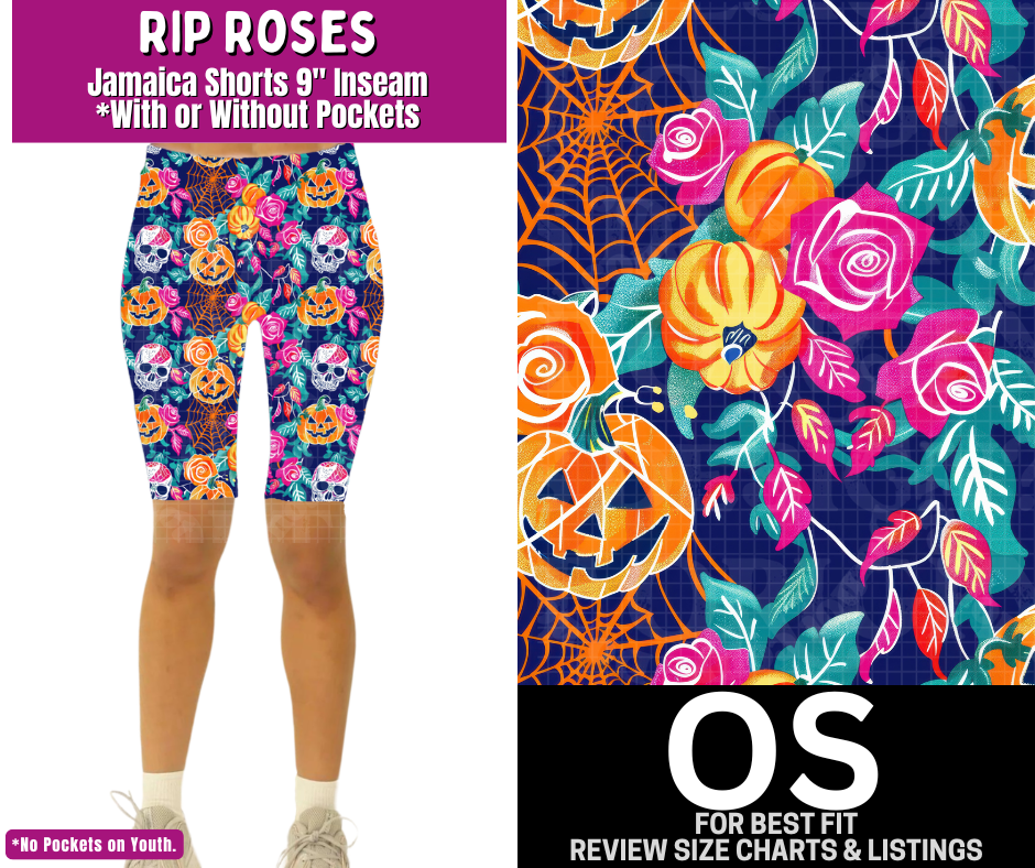 RIP Roses Jamaica Shorts w/ Pockets - Like A Duchess