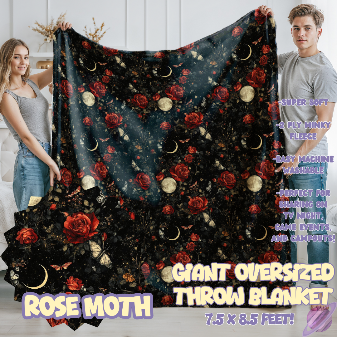 ROSE MOTH- OVERSIZED THROW BLANKET - Like A Duchess