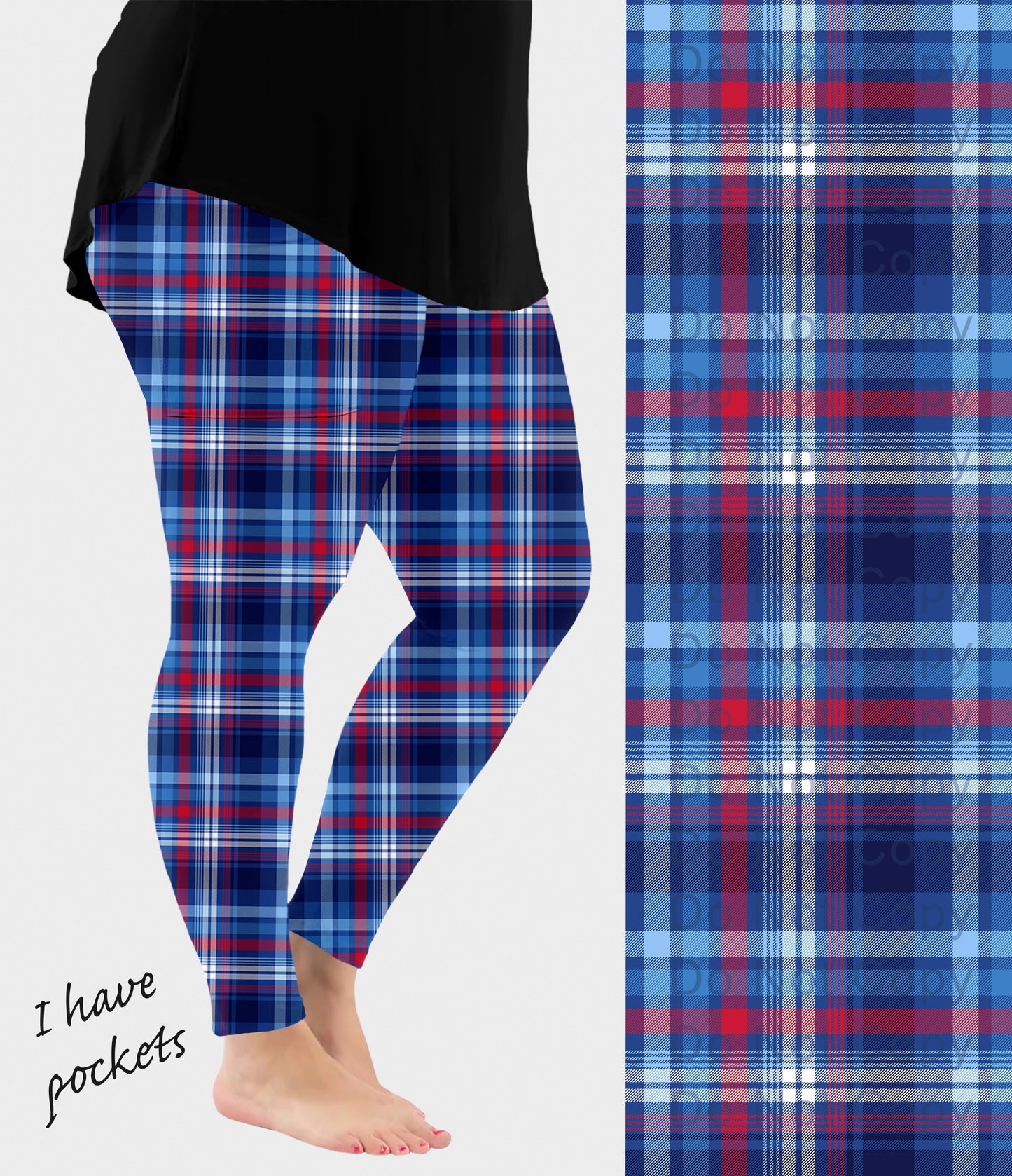 RTS - RWB Plaid Leggings w/ Pockets - Like A Duchess