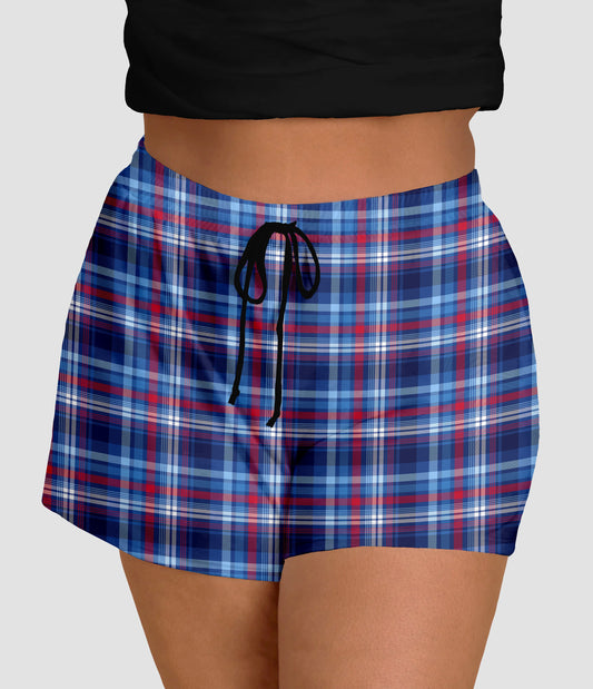RTS - RWB Plaid Jogger Shorts with Pockets - Like A Duchess