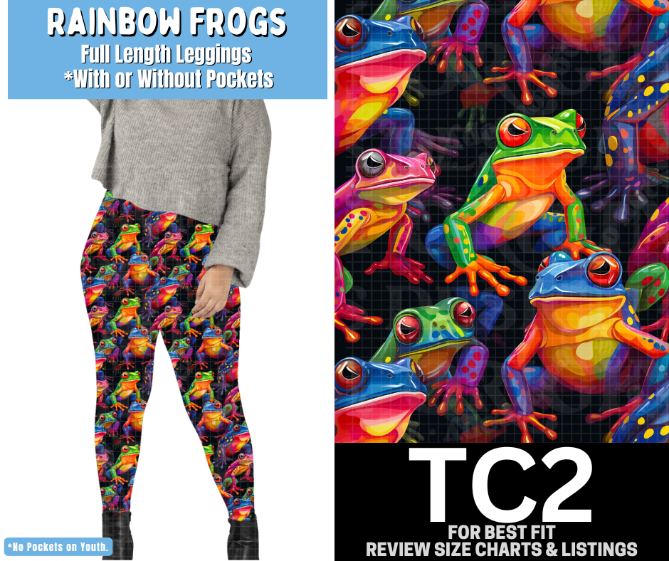 Rainbow Frogs Full Length Leggings w/ Pockets - Like A Duchess
