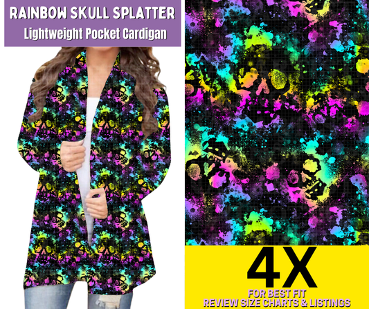 Rainbow Skull Splatter Pocket Cardigan - Like A Duchess