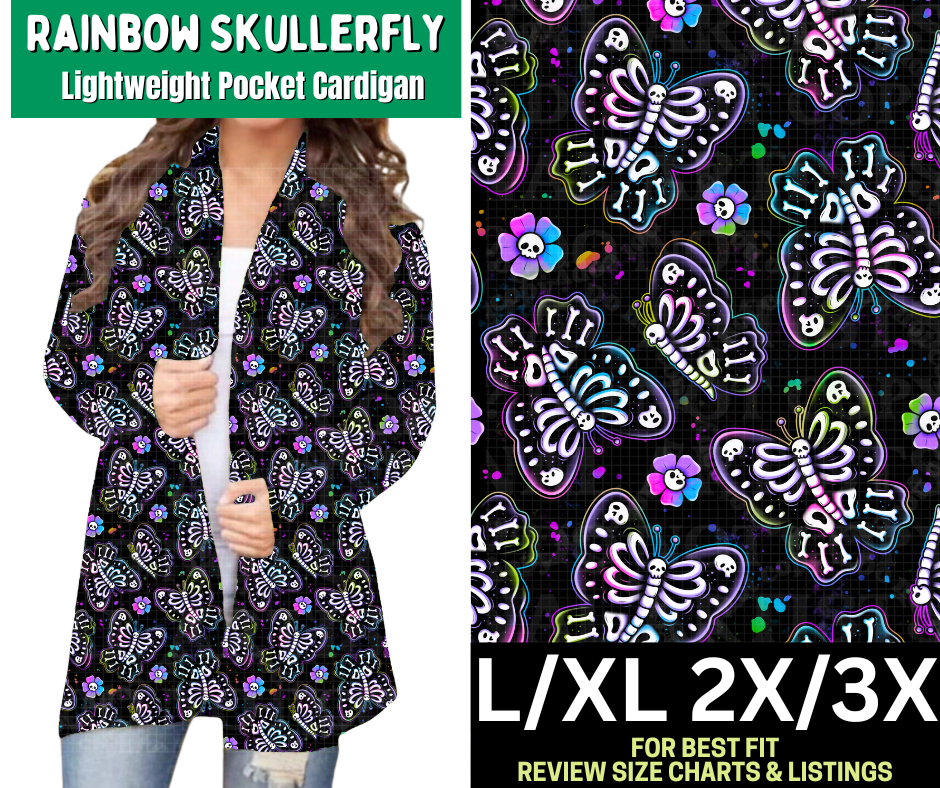 Rainbow Skullerfly Pocket Cardigan - Like A Duchess