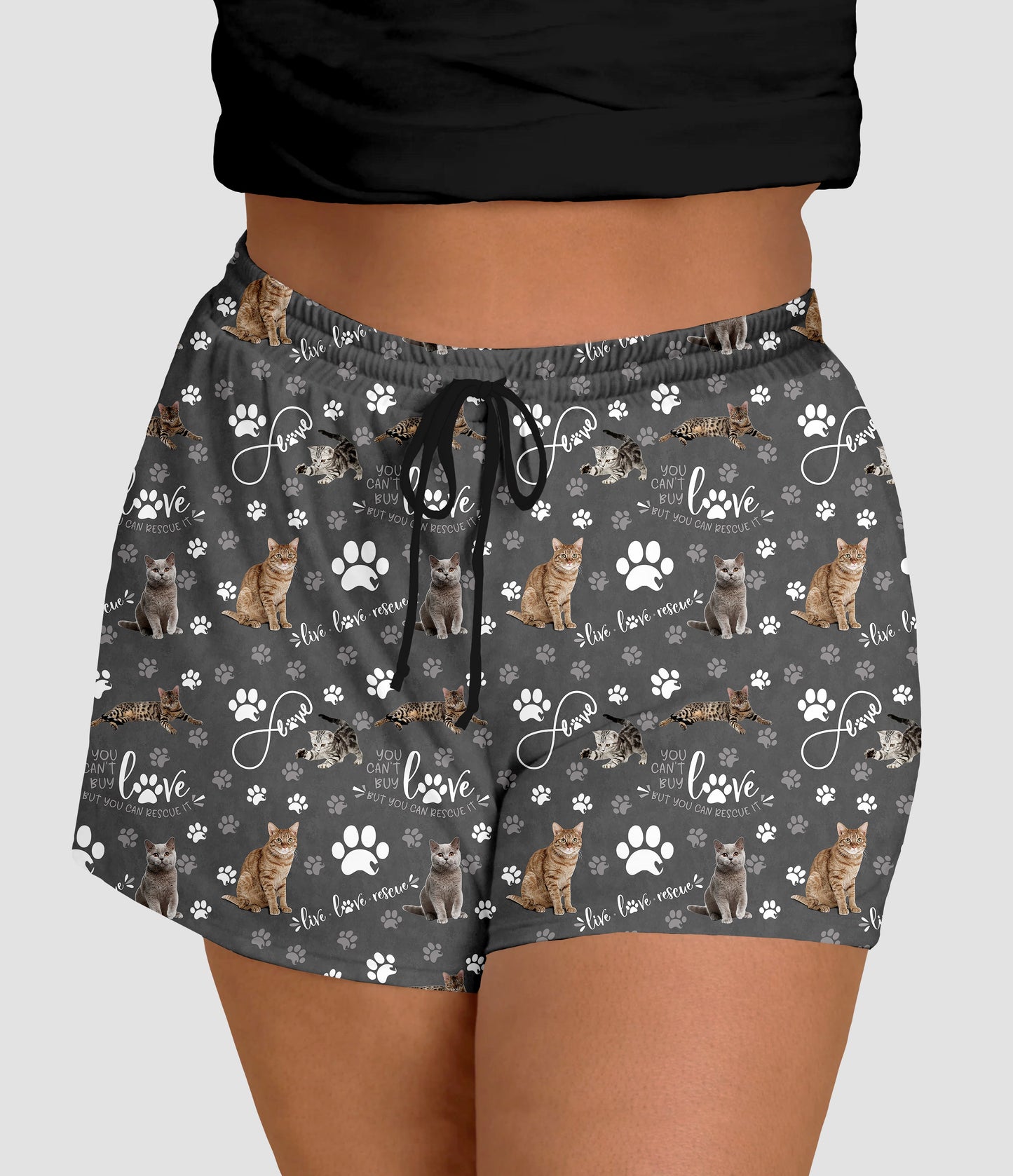 RTS - Rescue Cats Jogger Shorts - Like A Duchess