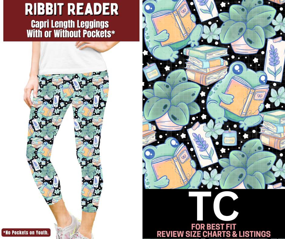 Ribbit Reader Capri Length Leggings w/ Pockets - Like A Duchess