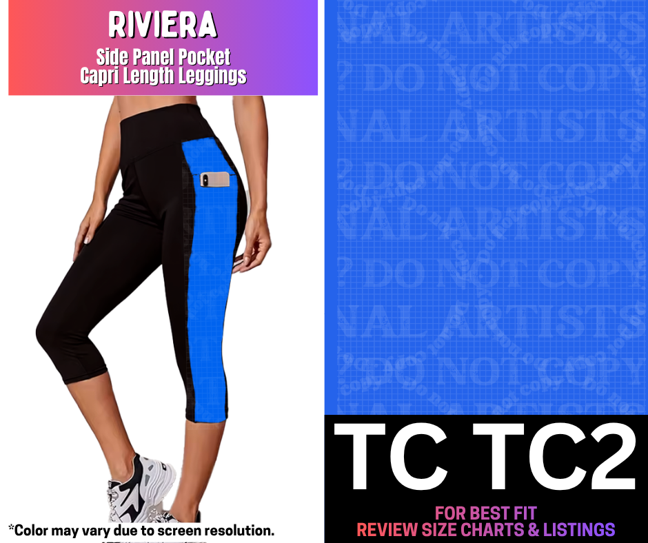Rivera Side Panel Pocket Capri Length Leggings - Like A Duchess