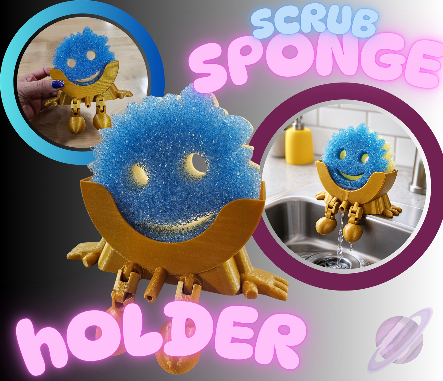 SCRUB DAD SPONGE HOLDER-3D PRINTED - Like A Duchess
