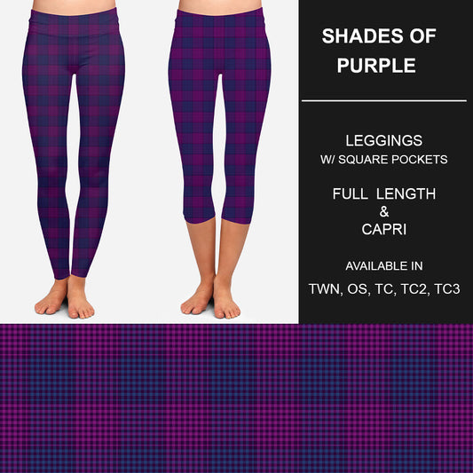 RTS - Purple Plaid Leggings w/ Pockets - Like A Duchess
