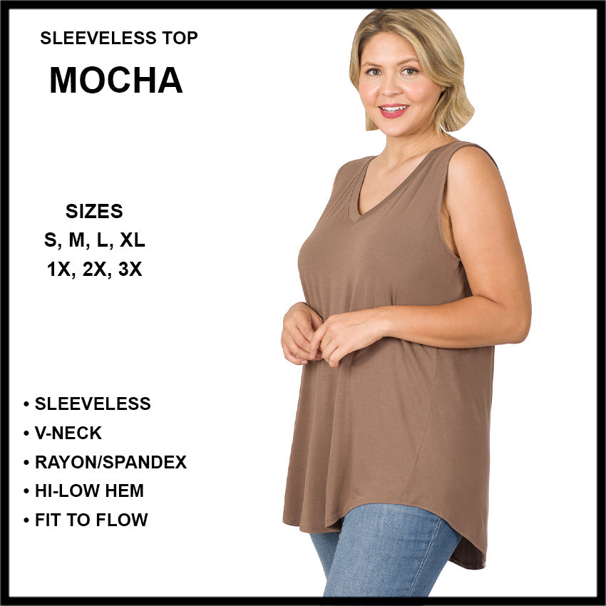 RTS - Sleeveless V-Neck Top - Mocha - Like A Duchess