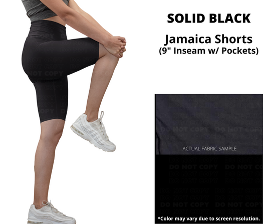 Solid Black Jamaica Shorts w/ Pockets - Like A Duchess