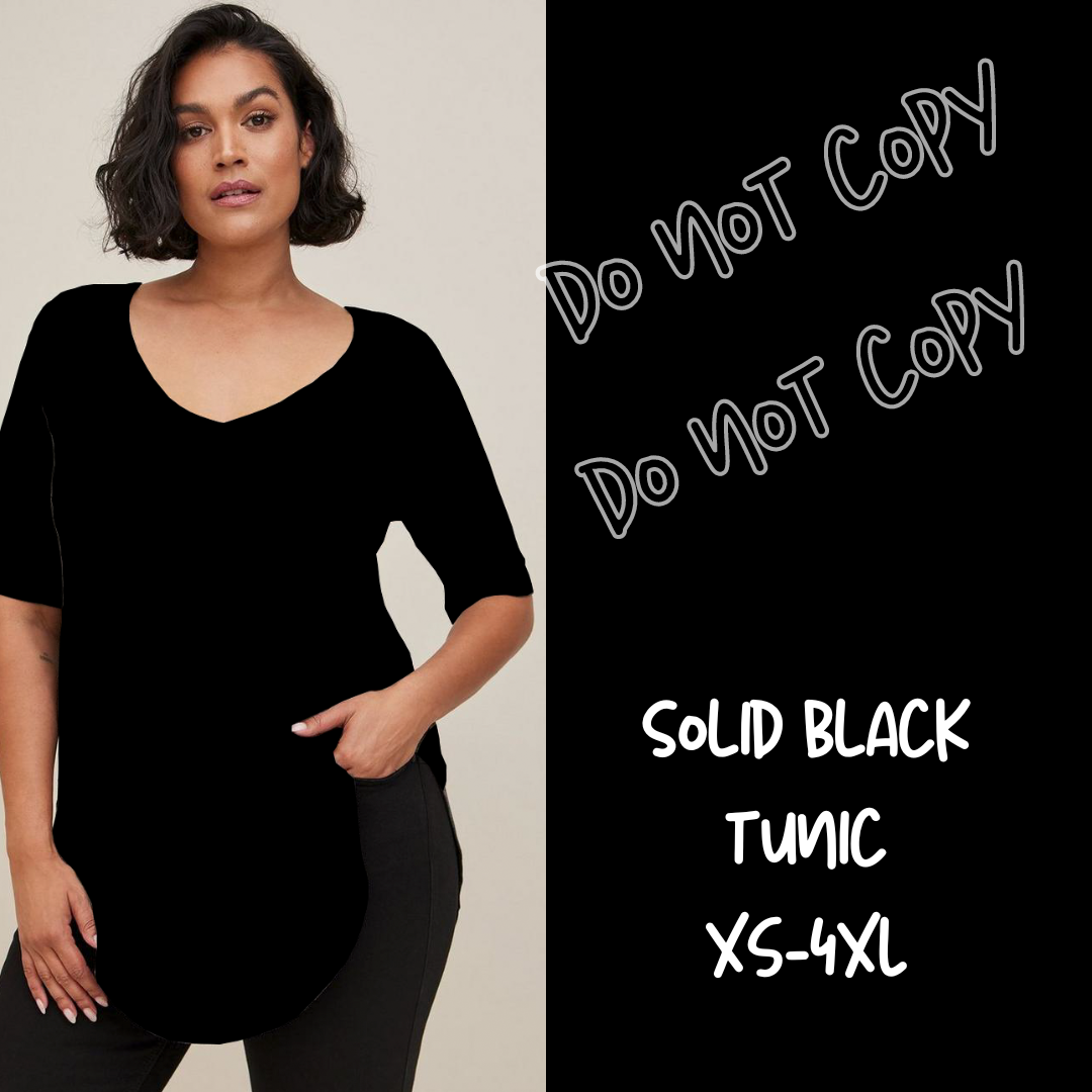 SOLID BLACK-V-NECK TUNIC - Like A Duchess
