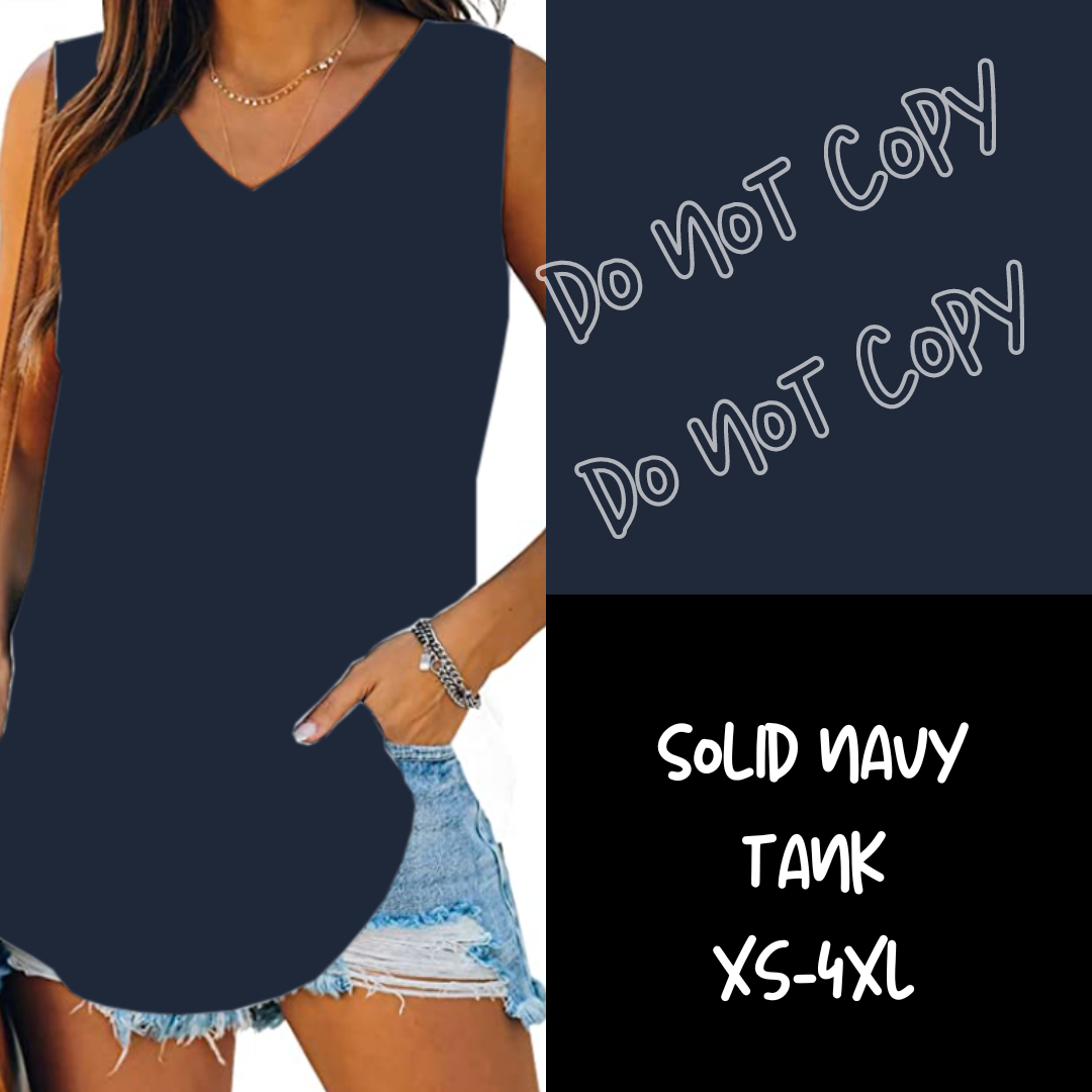 PPO 5 RUN-SOLID NAVY-V-NECK TANK - Like A Duchess