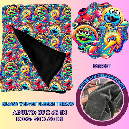 STREET- SOFT BLACK THROW BLANKET - Like A Duchess