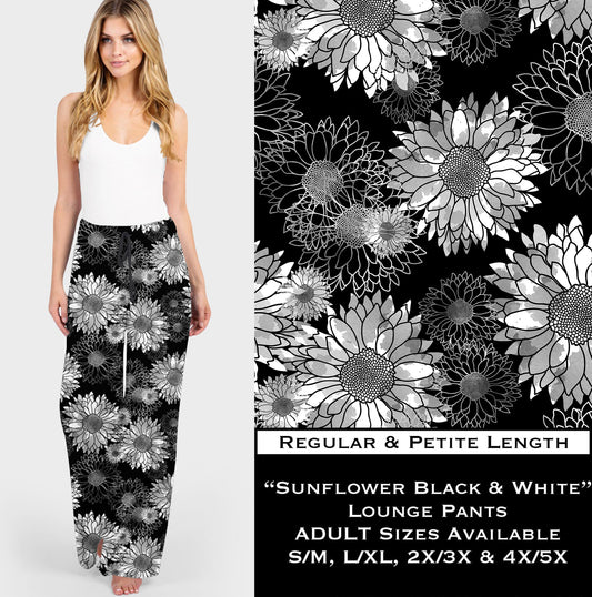 Sunflower Black & White - Lounge Pants - Like A Duchess