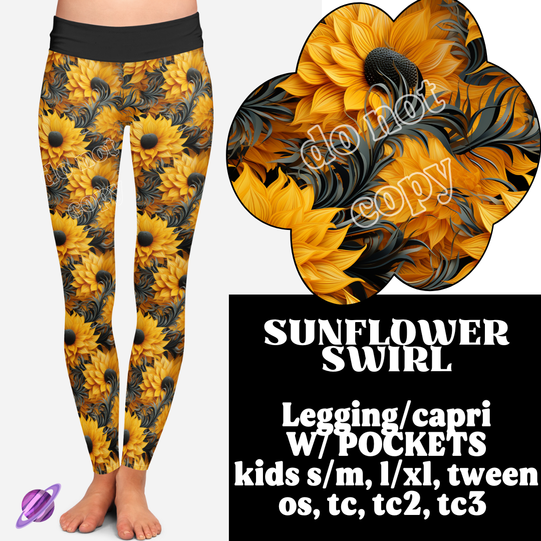 SUNFLOWER SWIRL - B87 - LEGGING/CAPRI - Like A Duchess