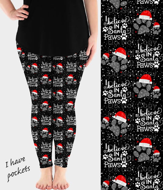 RTS - Santa Paws Leggings w/ Pockets - Like A Duchess