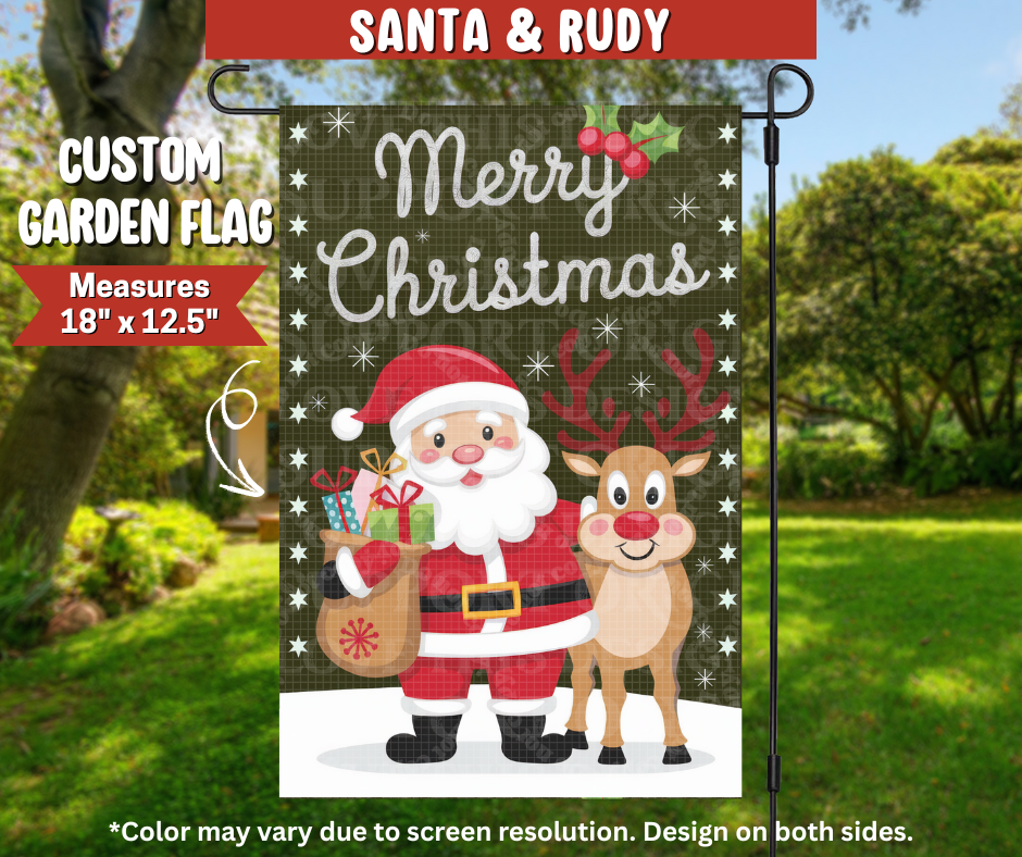 Santa & Rudy Garden Flag - Like A Duchess
