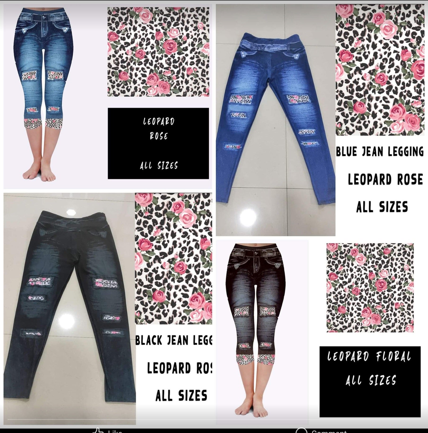 LEGGING JEAN RUN-LEOPARD ROSE (ACTIVE BACK POCKETS) - Like A Duchess