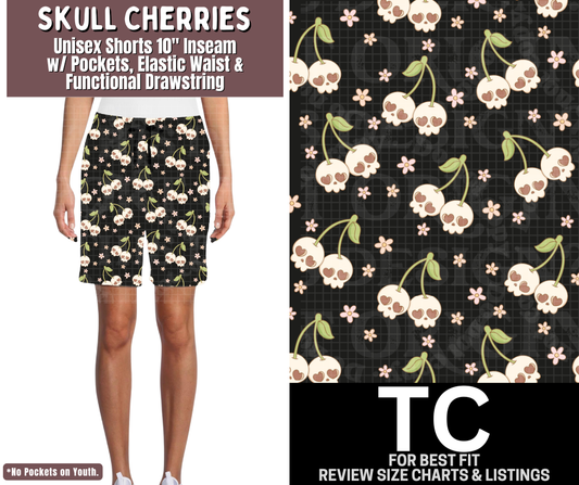 Skull Cherries Unisex Shorts - Like A Duchess