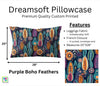 Purple Boho Feathers Dreamsoft Pillowcase