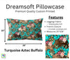 Turquoise Aztec Buffalo Dreamsoft Pillowcase