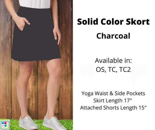 Solid Charcoal Skort - Like A Duchess