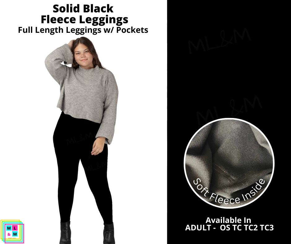 Solid Black Fleece Leggings - Like A Duchess