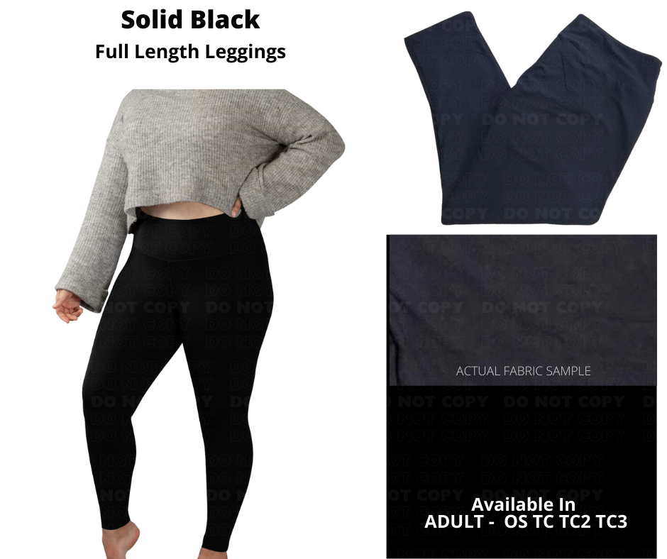 Solid Black Leggings No Pockets - Like A Duchess